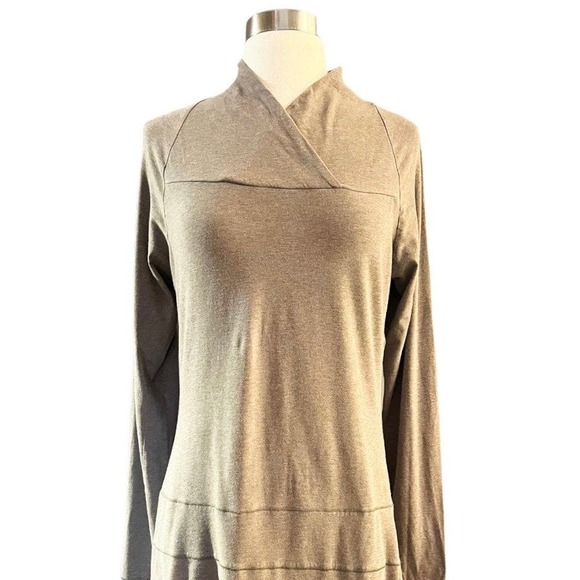 LOLE Jersey Dress Activewear Tan Hoodie Long Sleeves Medium EUC - Picture 2 of 7